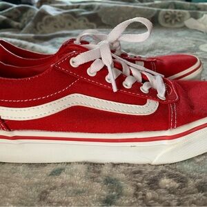Vans Kids Red Canvas Sneakers